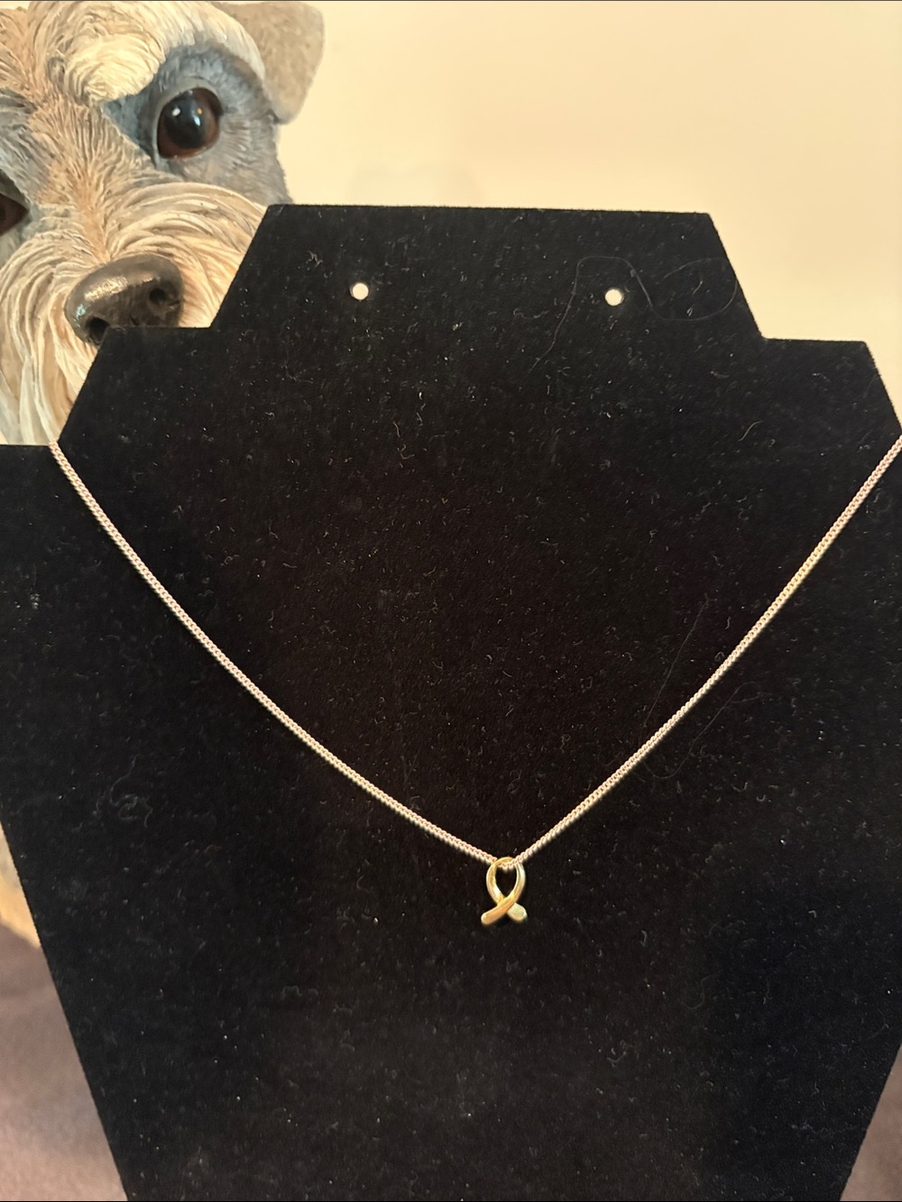 Plunder Pink Chain Necklace with Two-Tone Gold Ribbon Charm